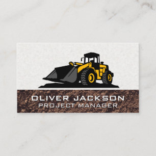 Excavator Construction Vehicle Machinery Business Card