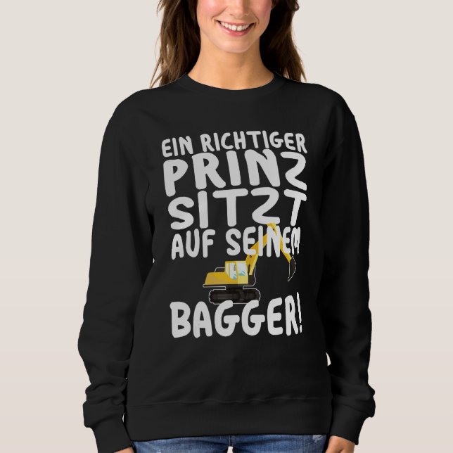 Excavator Construction Worker Shovel Excavator Boy Sweatshirt (Front)