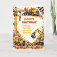 Excavator Crane Builder Birthday Greeting
