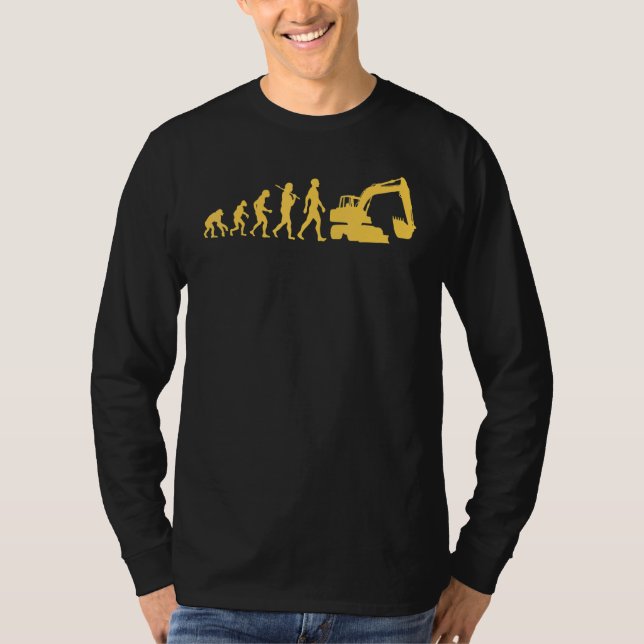 Excavator Driver Construction Building Workers Evo T-Shirt (Front)