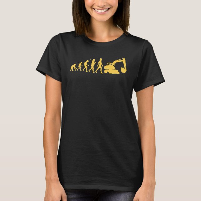 Excavator Driver Construction Building Workers Evo T-Shirt (Front)