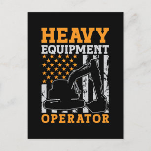 Excavator Driver Heavy Equipment Operator Worker Holiday Postcard