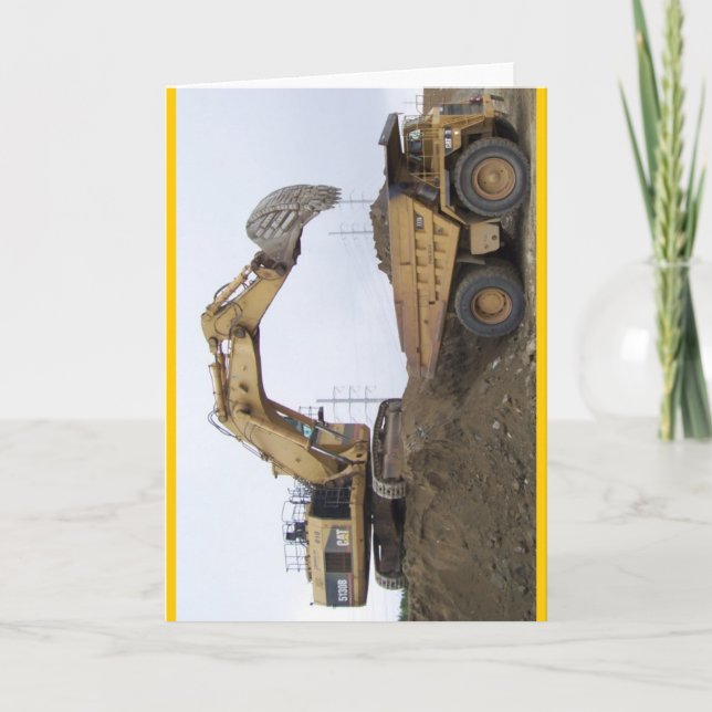 Excavator/Dump Truck Card (Front)