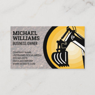 Excavator Earth Mover Logo Business Card