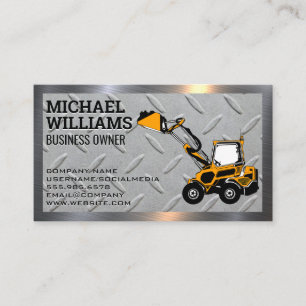 Excavator Earth Mover Metal Steel Business Card