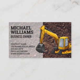 Excavator Earth Mover Vehicle Business Card