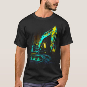 excavator excavator driver construction site colou T-Shirt