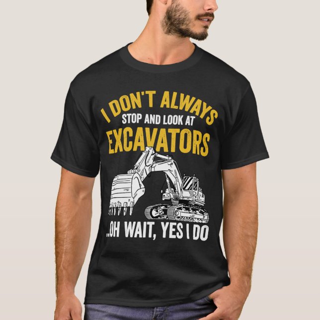 Excavator Father and Son Heavy Equipment T-Shirt (Front)