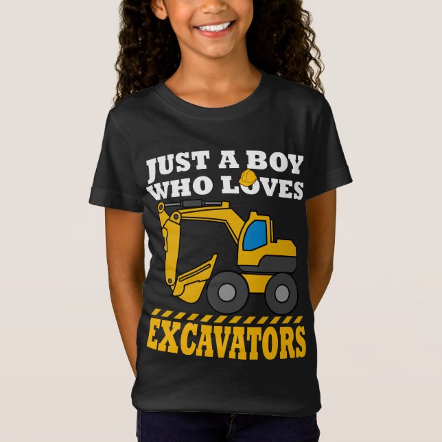 Excavator Gifts Kids Construction Gift Excavator T-Shirt (Front)