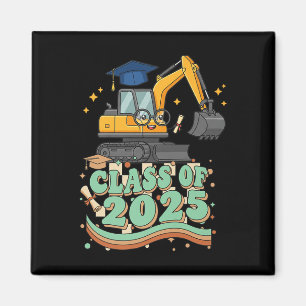 Excavator Graduate Cl Of 2025 Kids Mens Womens Gra Magnet