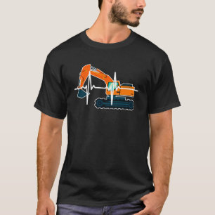 Excavator heartbeat construction excavator operato T-Shirt