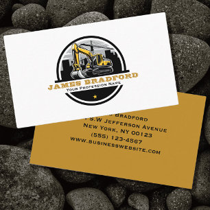 Excavator Heavy Equipment Construction  Business Card