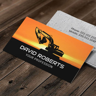 Excavator Heavy Equipment Operator Construction Business Card