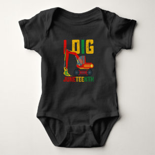 Excavator I Dig Juneteenth Kids Baby Bodysuit
