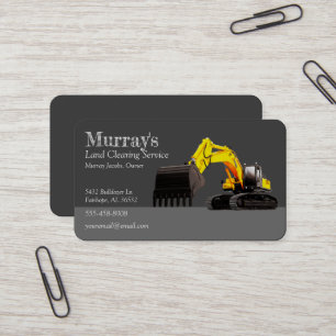 Excavator Land Clearing Business Card