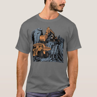 Excavator Loading Mining Dump Truck  T-Shirt