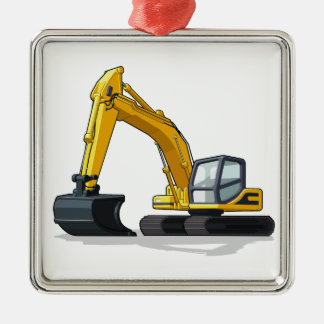 Excavator Metal Tree Decoration