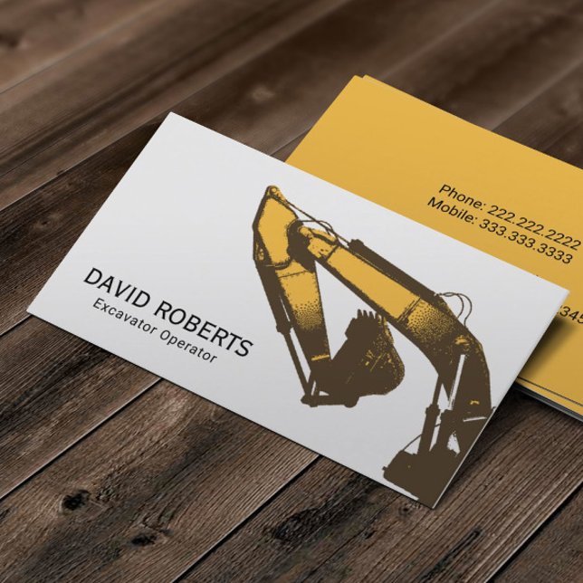 Excavator Plant Operator Professional Construction Business Card (Creator Uploaded)
