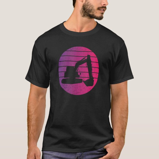 Excavator Retro Style Vintage T-Shirt (Front)