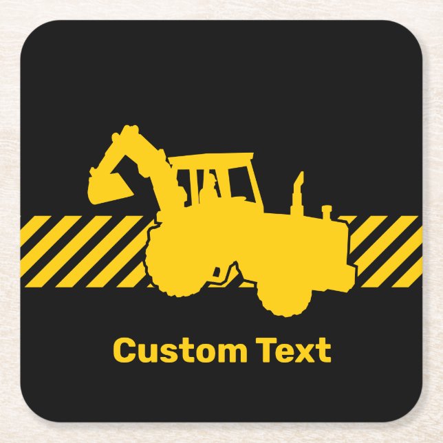 Excavator Square Paper Coaster (Front)