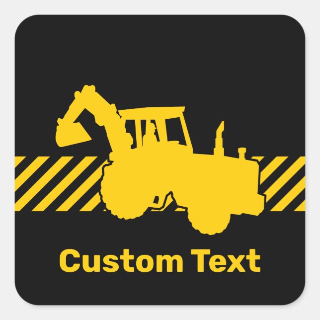 Excavator Square Sticker (Front)