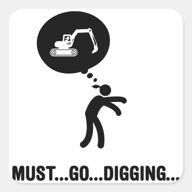 Excavator Square Sticker (Front)