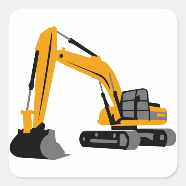 Excavator Square Sticker (Front)