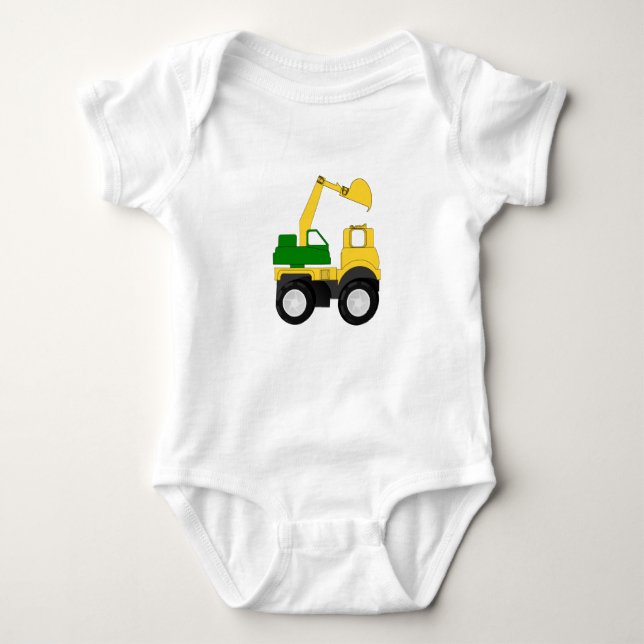 Excavator Truck Baby Bodysuit (Front)