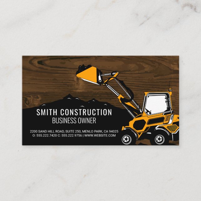 Excavator Vehicle | Construction Developer Business Card (Front)