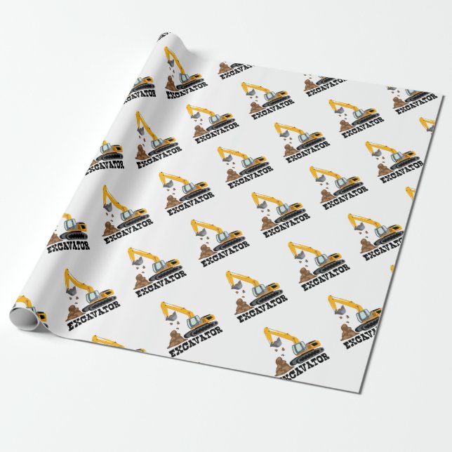 Excavator Wrapping Paper (Unrolled)