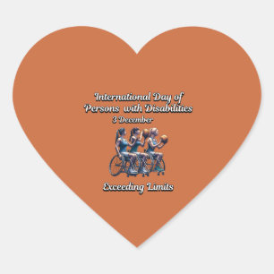 Exceeding Limits. Persons with Disabilities Heart Sticker