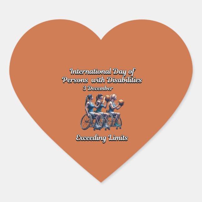 Exceeding Limits. Persons with Disabilities Heart Sticker (Front)