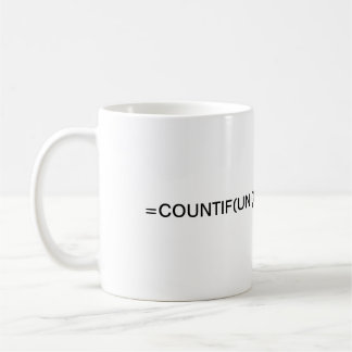 Excel formula:  formula countif and Unique Coffee  Coffee Mug