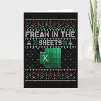 Excel Freak In The Sheets Spreadsheet Ugly Sweater Card