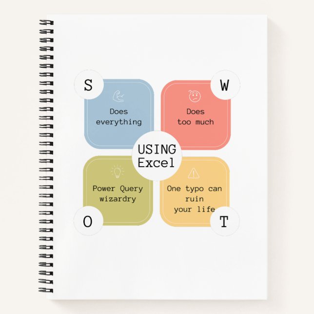 Excel Humor | For Excel Wizard | Funny Spreadsheet Notebook (Front)