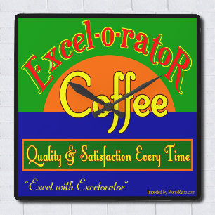 Excel-o-rator Coffee Funny Retro Wall Clock