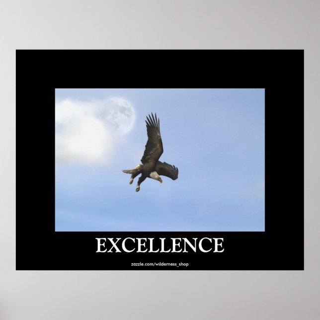 Excellence Bald Eagle Motivational Poster (Front)