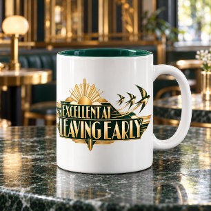 Excellent at Leaving Early Departure Board Mug