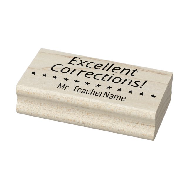 "Excellent Corrections!" Educator Rubber Stamp (Stamp)