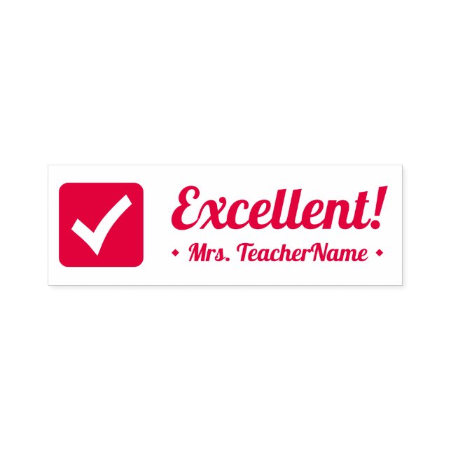"Excellent!" + Custom School Teacher Name Self-inking Stamp (Design)