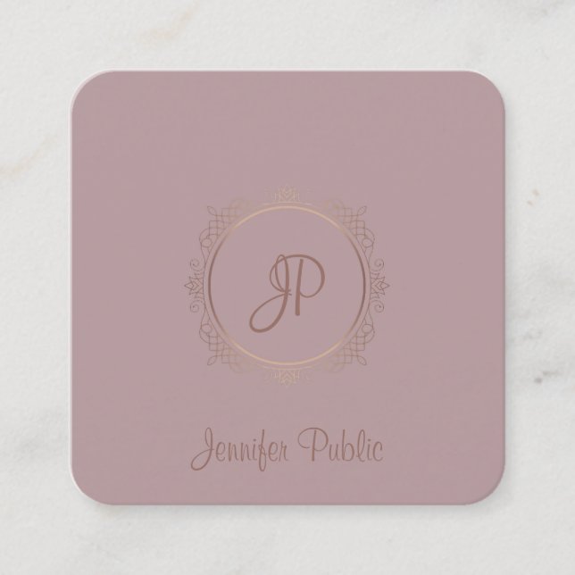 Excellent Design Calligraphy Script Name Modern Square Business Card (Front)