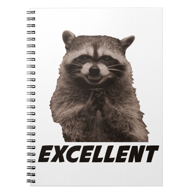 Excellent Evil Plotting Racoon Spiral Notebook (Front)