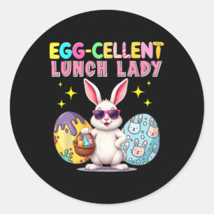 Excellent Lunch Lady Easter Bunny Sungles Hunting Classic Round Sticker