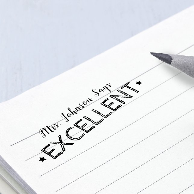 Excellent | Personalised Teachers Self-inking Stamp (Excellent | Personalized Teachers Self-inking Stamp)