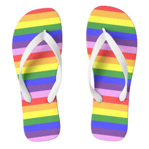 Excellent quality Rainbow Stripe Bright Colors Jandals