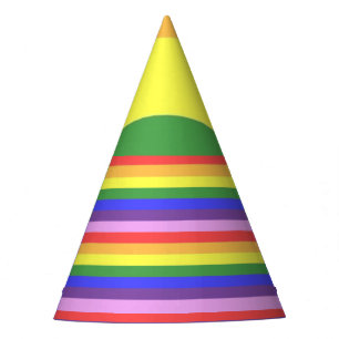 Excellent quality Rainbow Stripe Bright Colours Party Hat