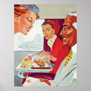 Excellent service in aeroplane poster