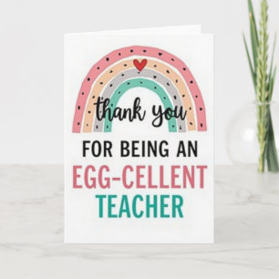 Excellent Teacher Thank You Card