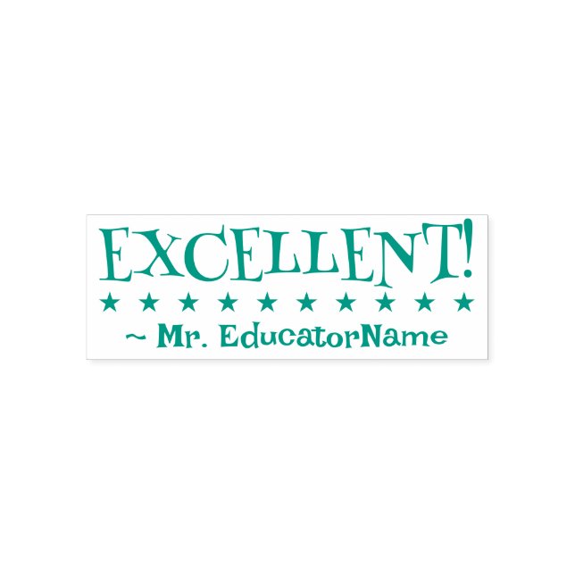 "EXCELLENT!" Tutor Rubber Stamp (Design)