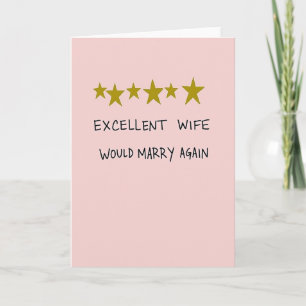 Excellent Wife 5 Star Review Card